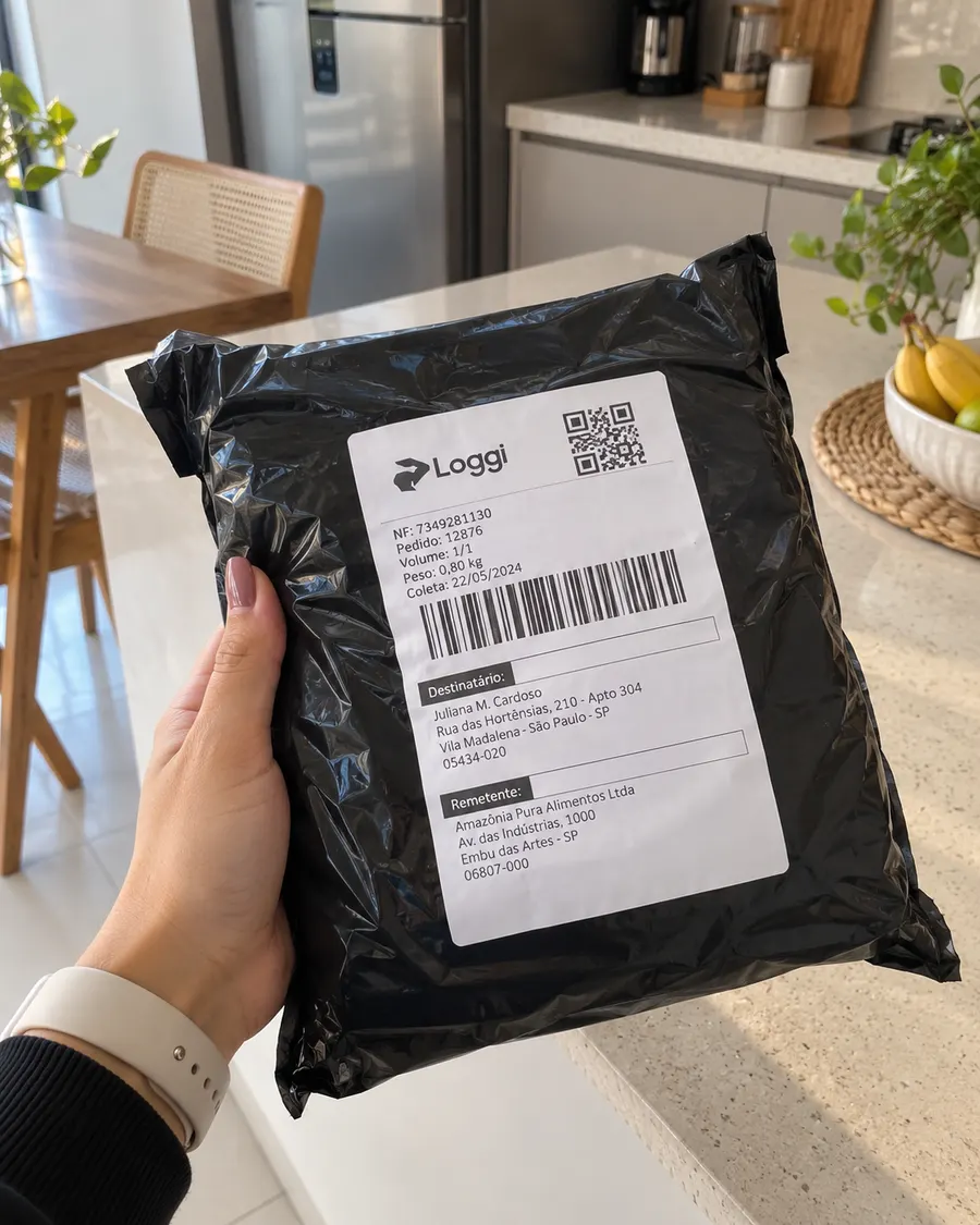 Mão segurando o envelope recebido